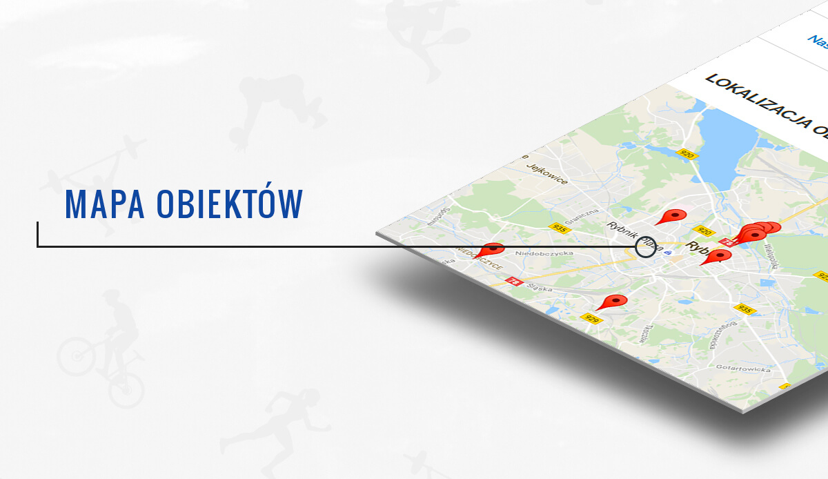 Google maps - mapa obiektów MOSiR 